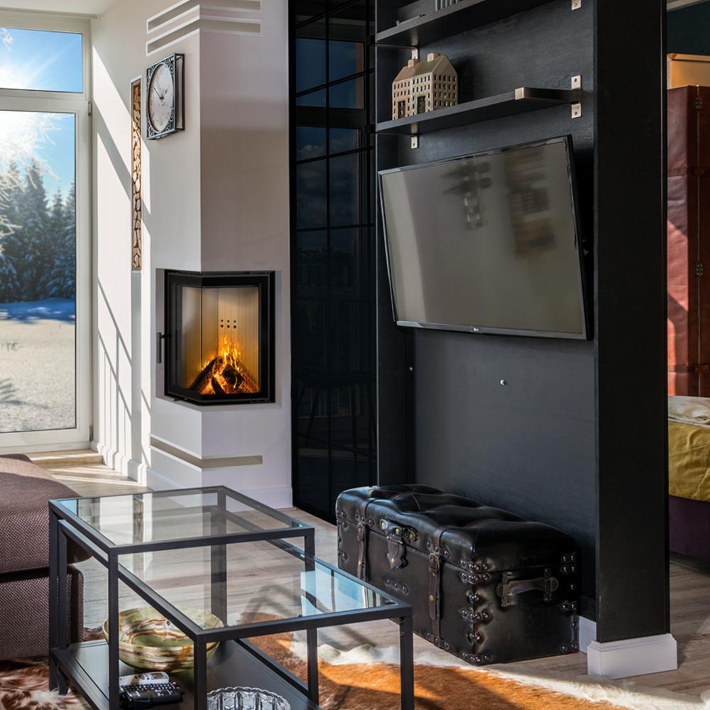 Oceľový krb KRATKI MBN pravý 10 kW Ø 200