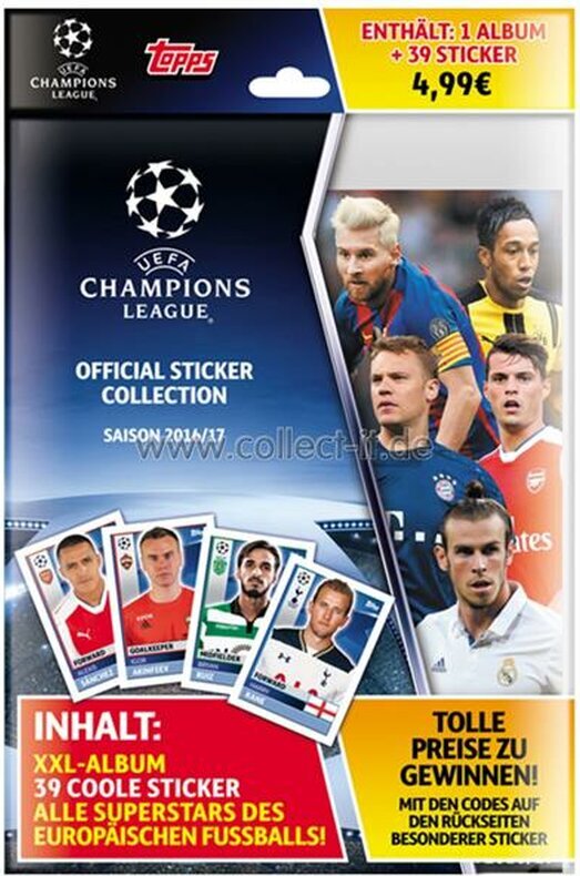 TOPPS Champions League 2016/17 Sticker - Starterpack