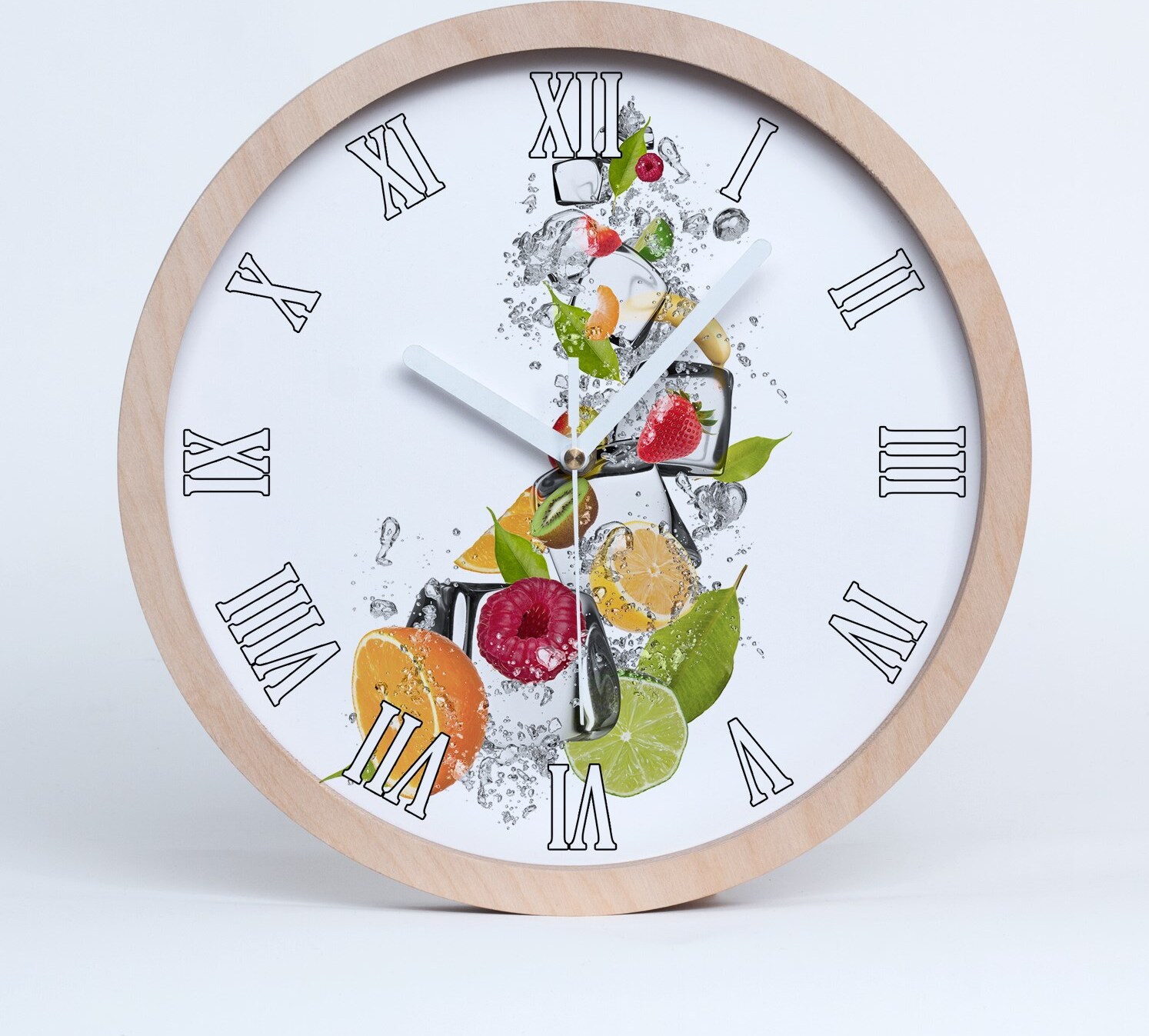 tulup Holzuhr 30fi cm wanduhr - weiße Spitzen - Fruchteis zdo-30-b-54963414