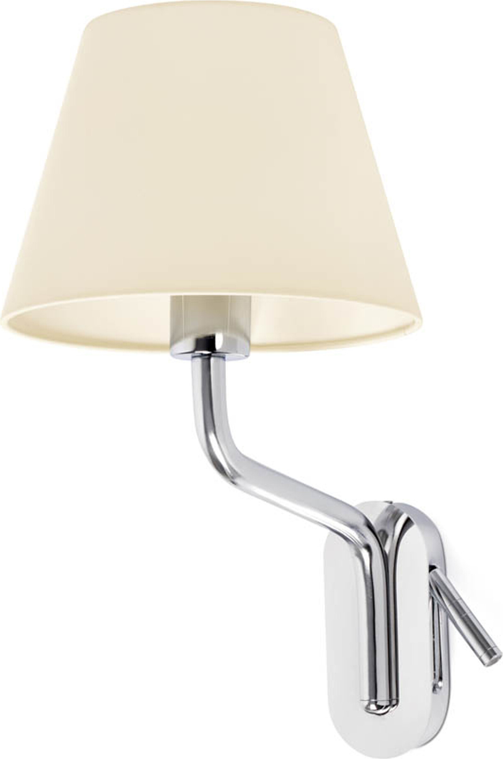 FARO ETERNA Wandleuchte innen mit Leser links chrom/beige 24007-11