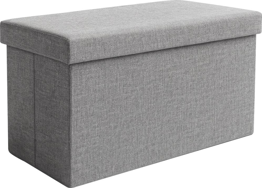 Ruhhy skladacia truhlica na sedenie 60x30x30 cm s vekom v sivej farbe, 54 l úložný priestor, nosnosť do 80 kg - sedacia kocka s vankúšom do obývačky a spálne 25996