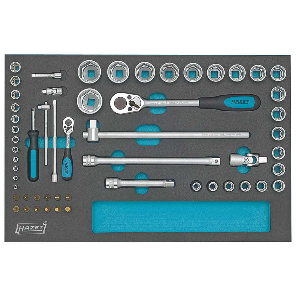 Hazet Bit set Metric 1/4 (6.3 mm), 1/2 (12.5 mm) 56-piece 163-57/56
