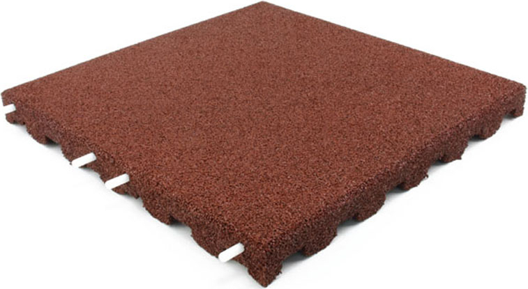 Wovar Fallschutzmatte Rot 50 x 50 x 2.5 cm Gummi-Platten - pro Stück