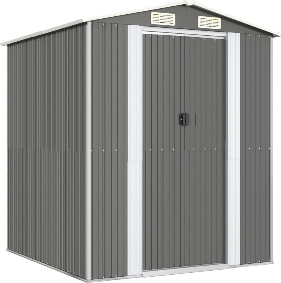 vidaXL Prístrešok na náradie svetlosivý 192x191x223 cm pozinkovaná oceľ