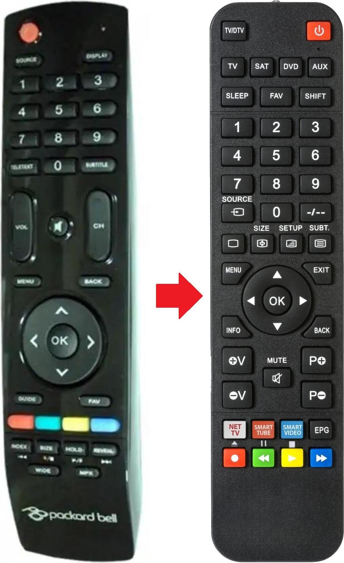 ARKAIA Fernbedienung passend für PACKARD BELL MAESTRO-M240DML | MAESTROM220DXML MAESTRO-M240DML | MAESTROM220DXML | MAESTROM240DML