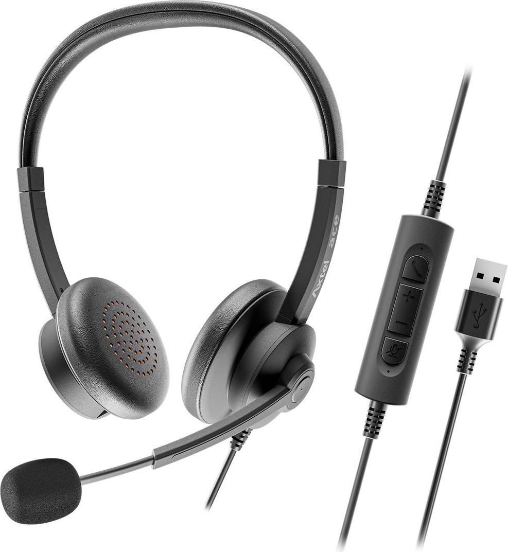 Axtel AXH-ACEUCD Headset und Hull Headset Kabelgebundenes Headset Headset Büro/Zentrale decall USB Typ-C / USB Typ-A Schwarz