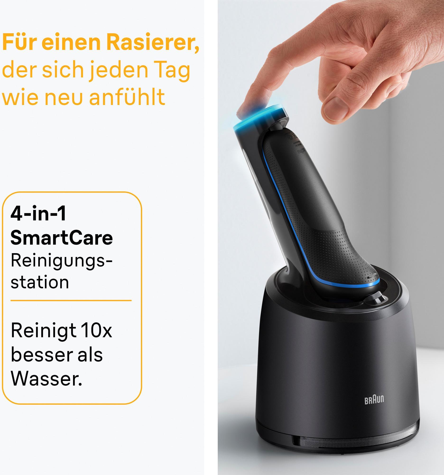 BRAUN Series 5 Elektrorasierer - Schwarz und Blau - 50 Minuten Akkulaufzeit - 5 Minuten Schnellladung