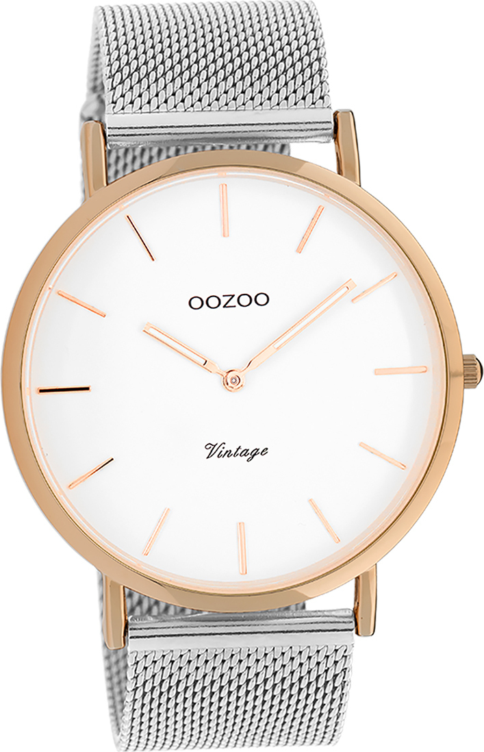 Oozoo Dámske náramkové hodinky Vintage Series analógové kovové strieborné D2UOC20070