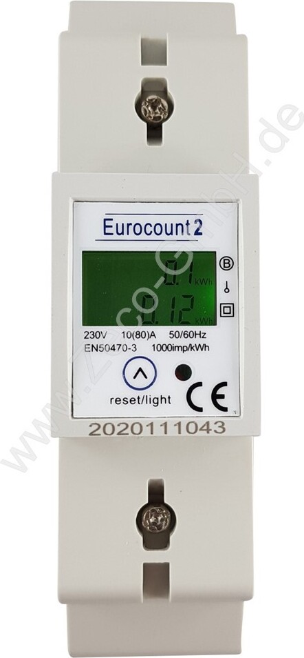 SchellCount Wechselstromzähler Stromzähler mit Tageszähler 1-Phasen LCD DIN Hutschiene 80A 420030K