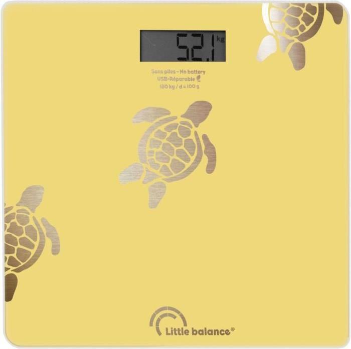 Personenwaage - LITTLE BALANCE - 8731 - Metallische Sandschildkröten - USB-reparierbar - 180 kg / 100 g - Gelb LIT3760240787310