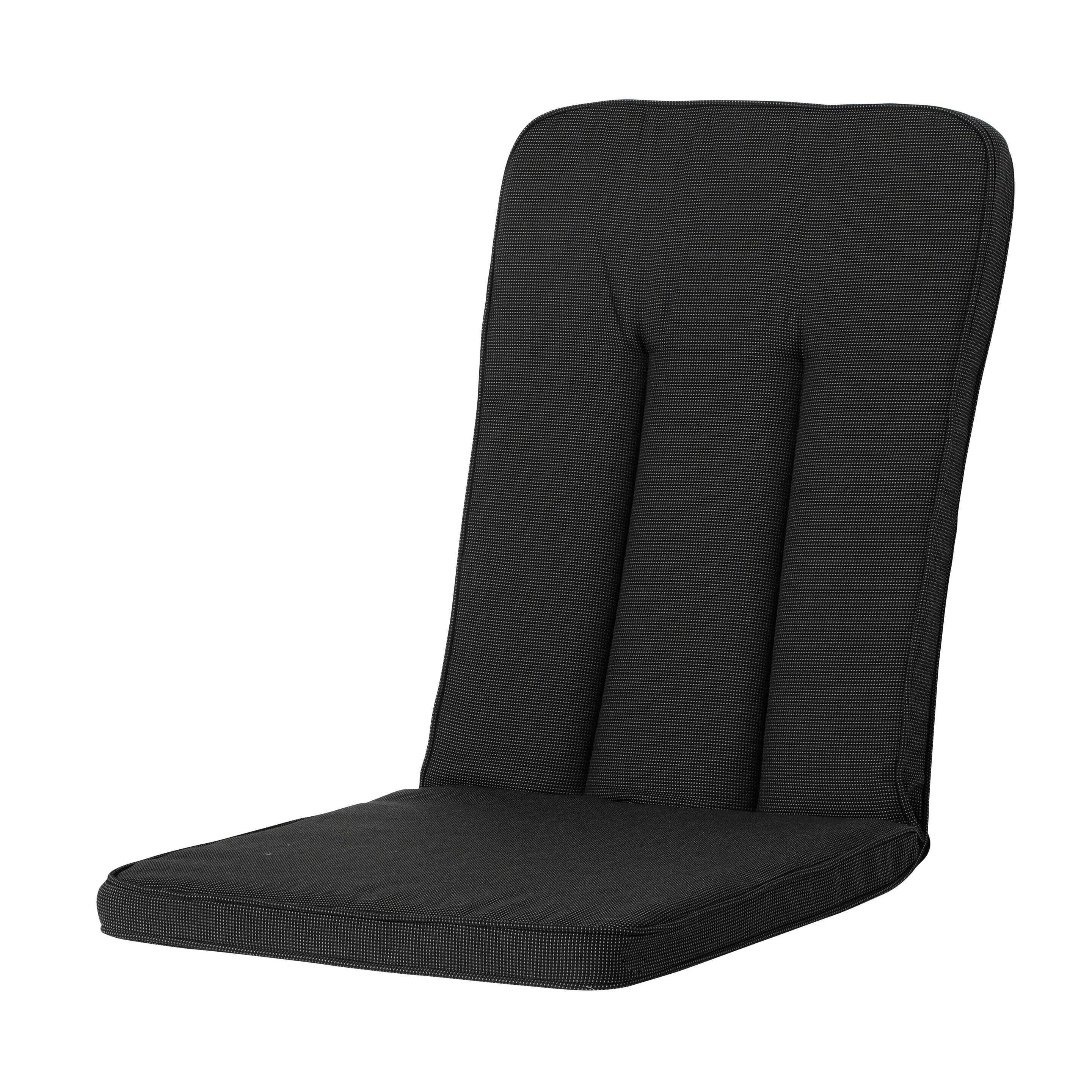 Madison Tuinstoelkussen Exelsior 110x48 cm, Rib schwarz, wasserabweisend, bequem, für Gartenmöbel EXEHF115