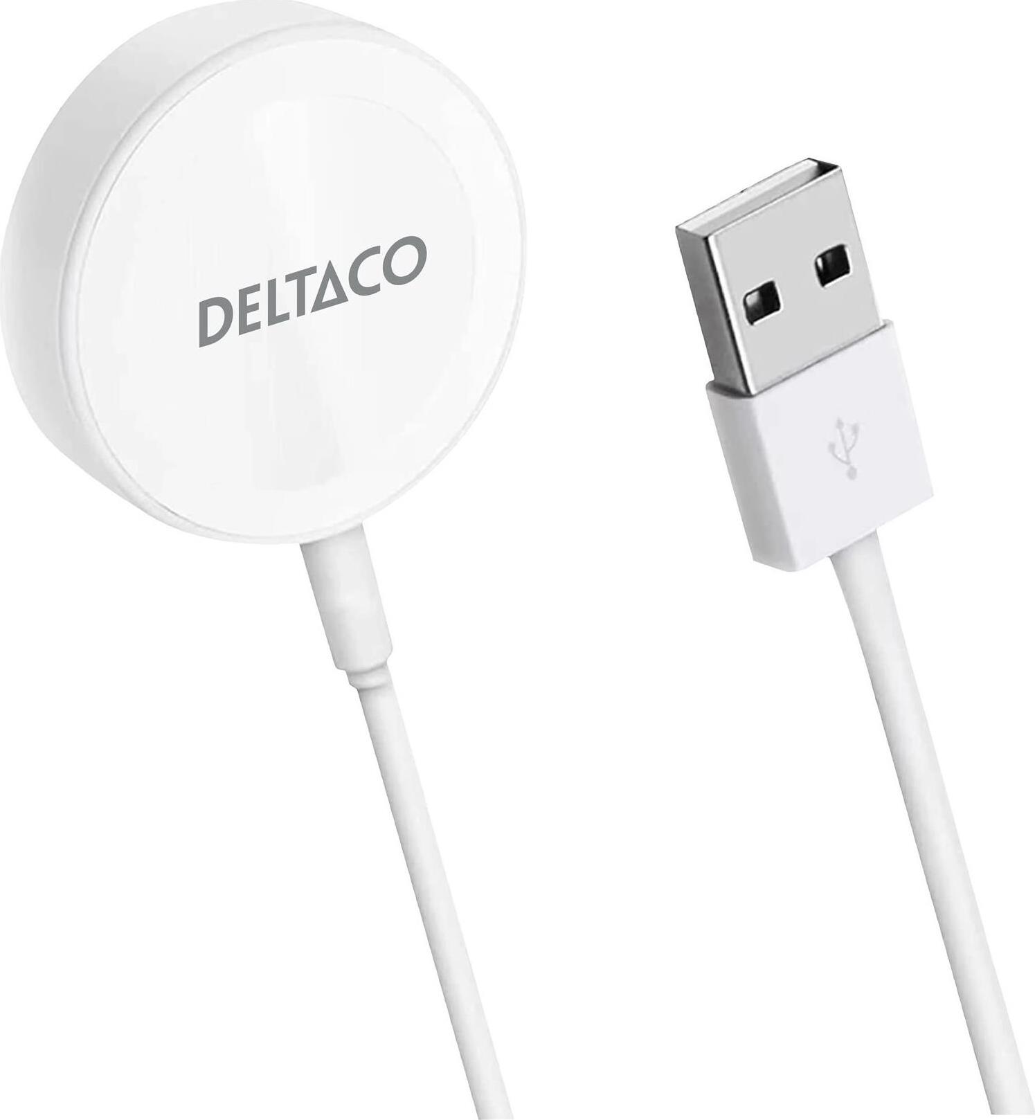 DELTACO Apple Watch Ladegerät USB 1m weiß AWC-100