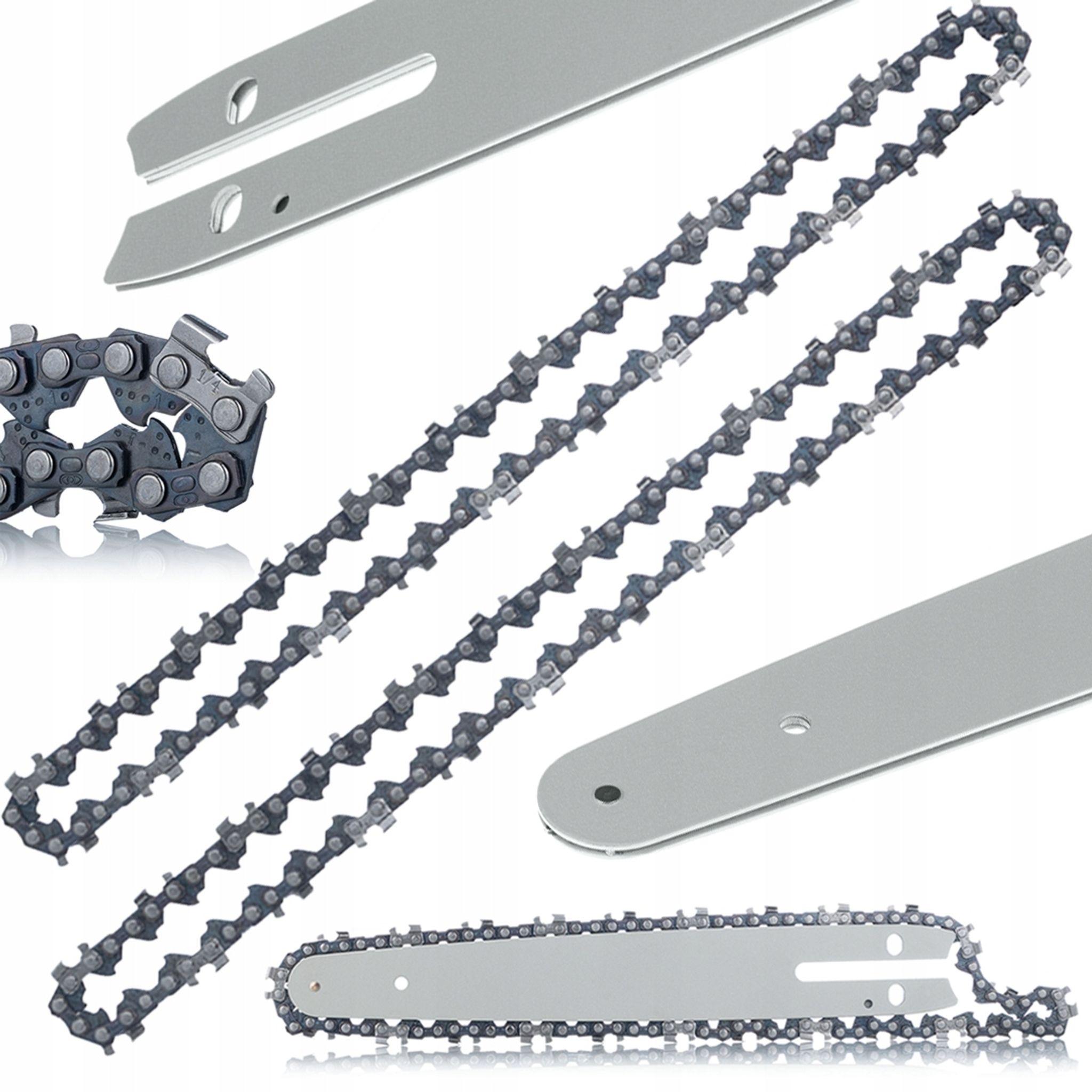 Führungsschiene Set 8" + 2x Kettensägeketten 1/4" – gehärteter Stahl | 24 Schneidezähne | Für Mini-Kettensägen Rosfix Red Piranha ZESTAW-ZTTP-7IUU