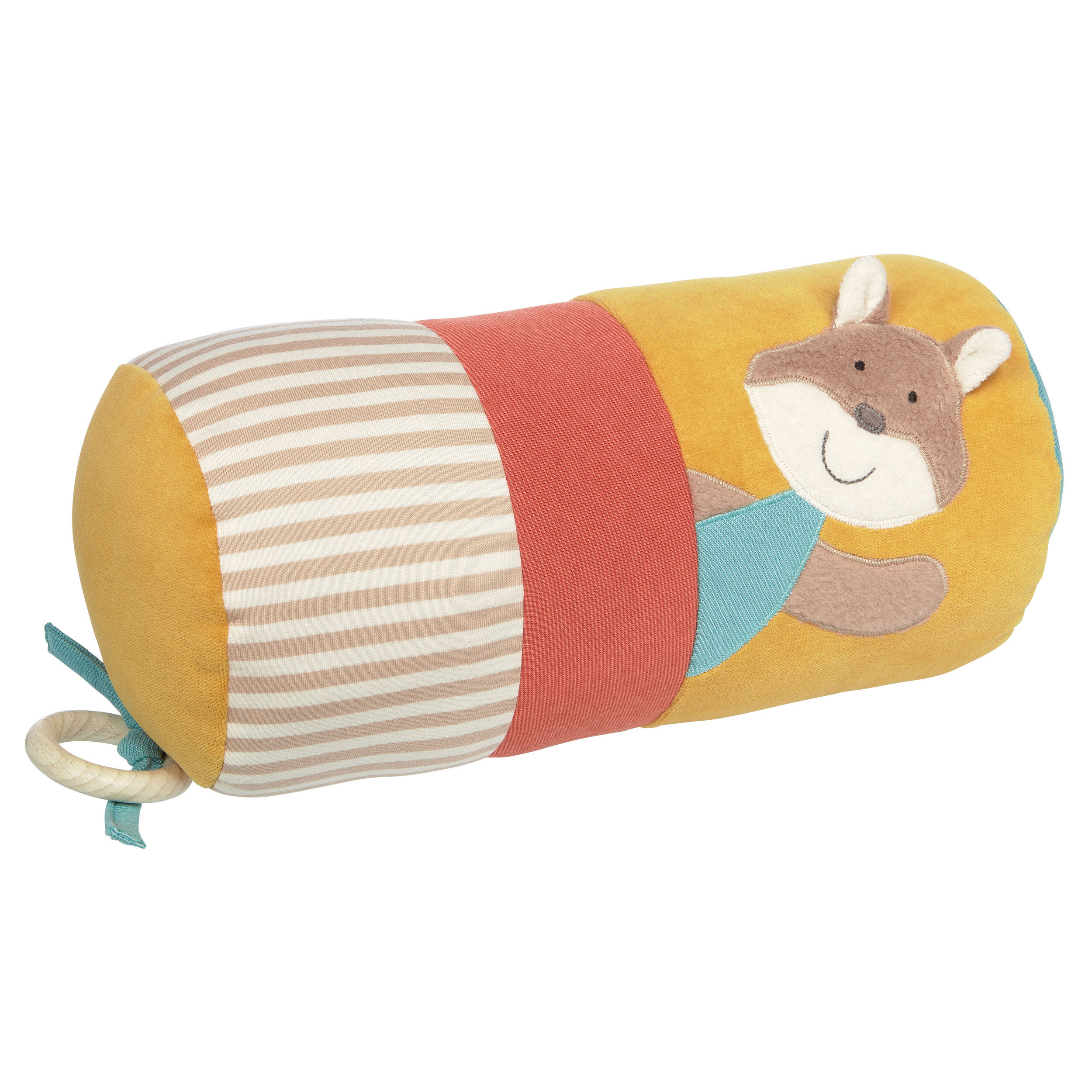 sigikid Aktivrolle, Green Collection, Kissenrolle, Krabbelrolle, Motorikrolle, Spielzeug, Baby, Gelb / Beige / Orange, 39546