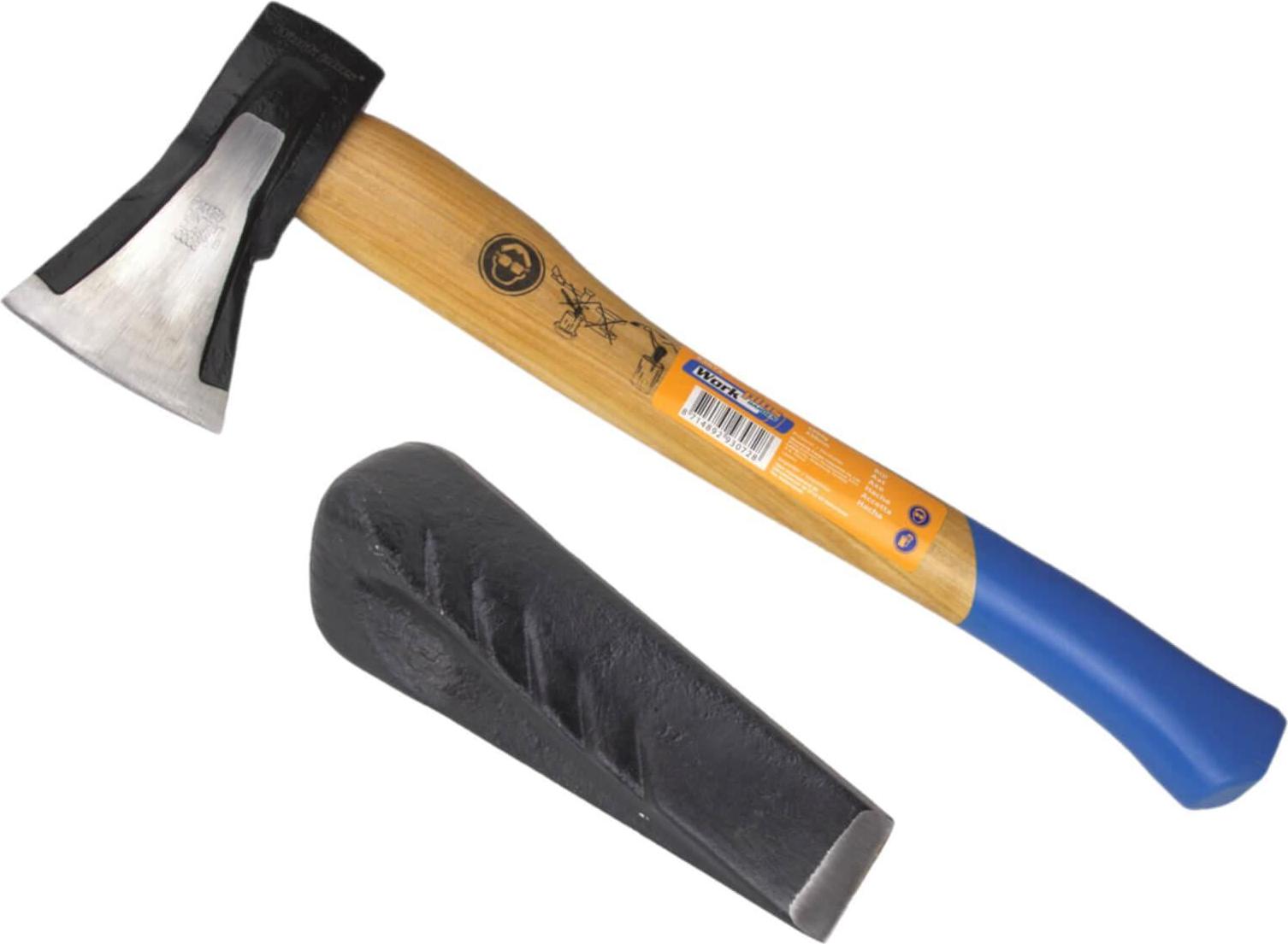 WorkPlus Holz Drehspaltkeil Spaltkeil mit Spaltaxt Spaltbeil im Set