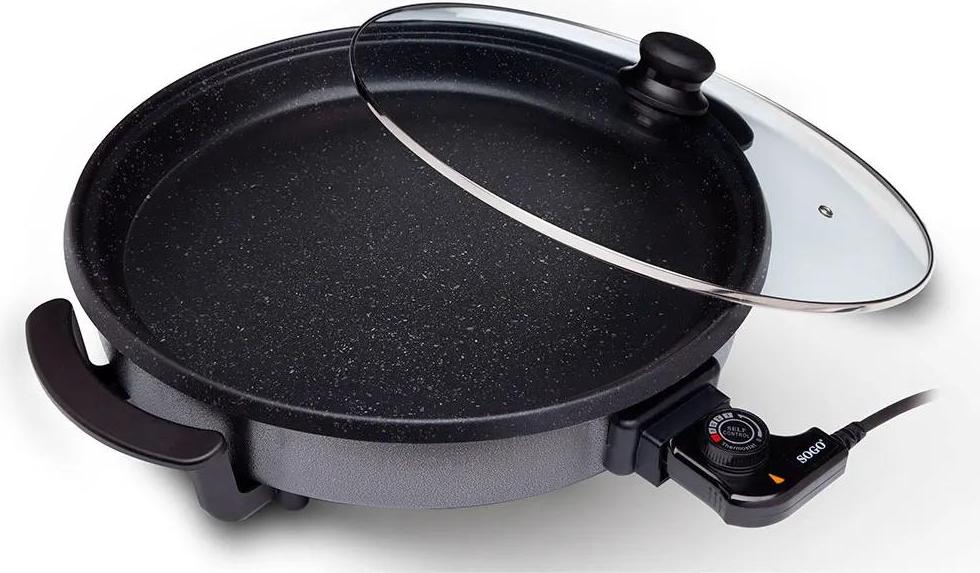 Sogo PIZ-SS-10061, 1 Pizza/Pizzen, Schwarz, 42 cm, 240 °C, Glas, 1500 W
