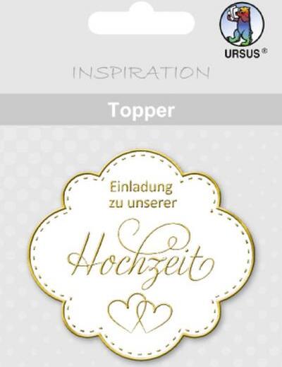 Buntpapierfabrik Ludwig Bähr URSUS 8 Topper "Einladung zu unserer Hochzeit", weiß/gold