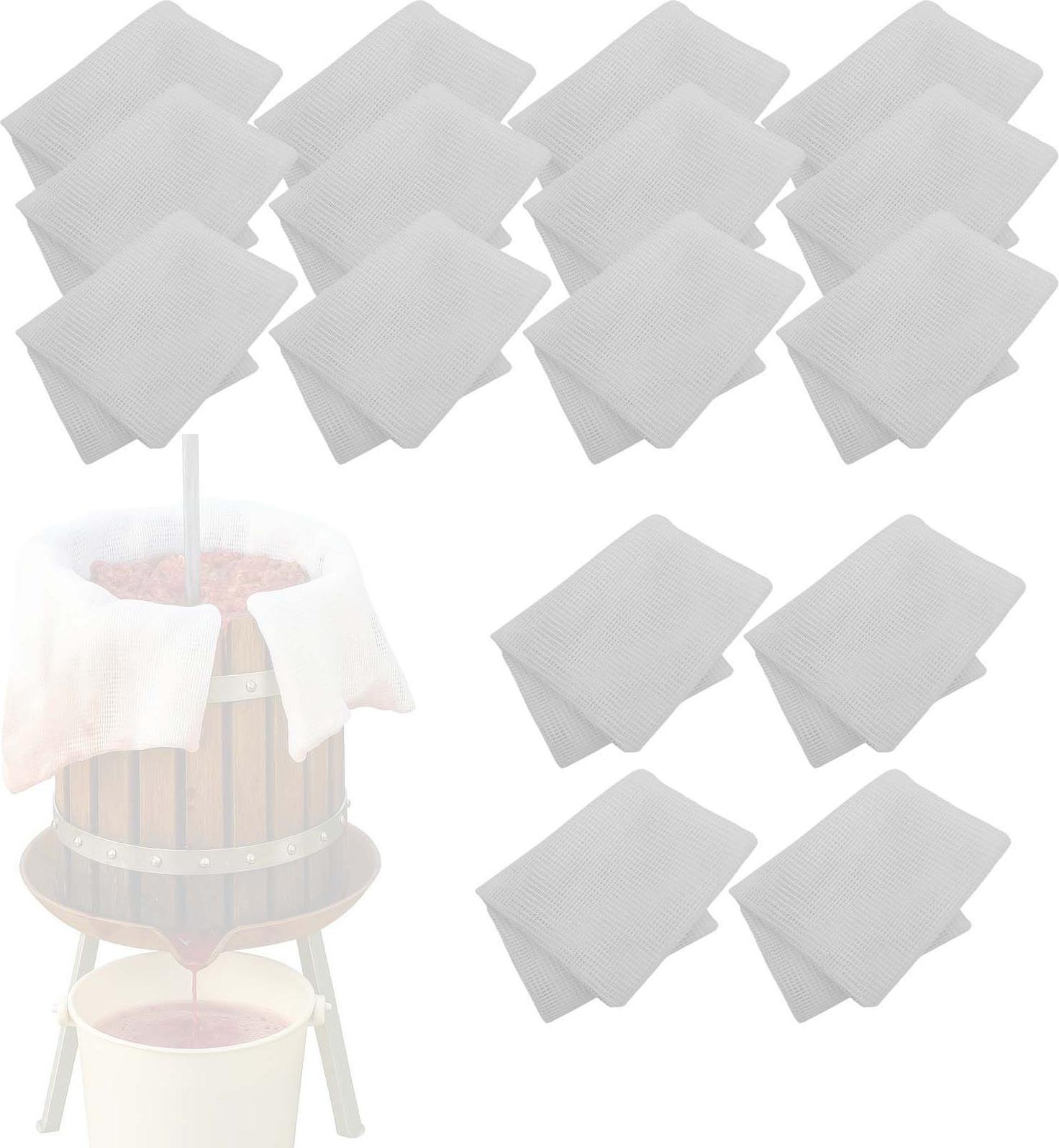 BURI Presstücher für 12l Obstpresse universal Presstücher für Fruchtpresse 42,5 x 47 cm - Presssack feinmaschig und waschbar - Pressfilter Filternetz Pressbeutel, Variante:8x 2er-Set 02902-8x-2er-Set