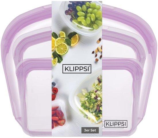 OEM Silikonbeutel Set, 3-teilig, tiefgefrier-, hitzebeständig, lilafarben 2026