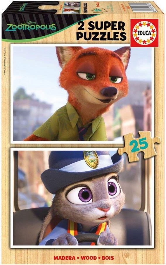Holzpuzzle Educa - Zootropolis, 2x25 Teile WLP-Educa-16803