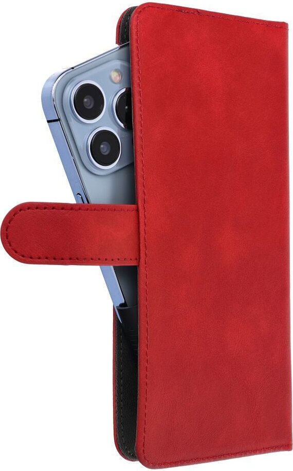Univerzálne puzdro COMMON Book veľkosti S vhodné pre IPHONE 12 / 13 / SAMSUNG S6 / A5 2016 / XCOVER 4 / S22 / HUAWEI P8 2017 červené