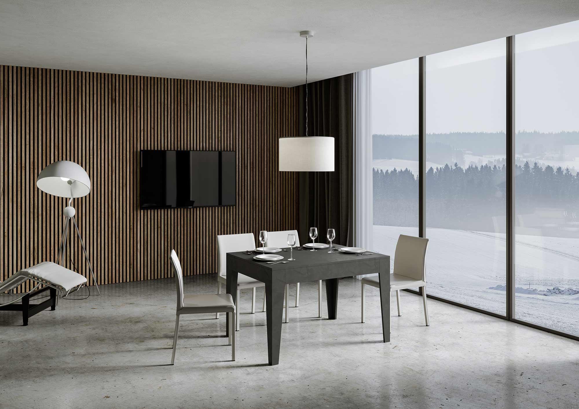 ITAMOBY - Ausziehtisch 120/180x90 cm Cico Effekt anthrazit gespachtelt WE1200TAVCICO-AN