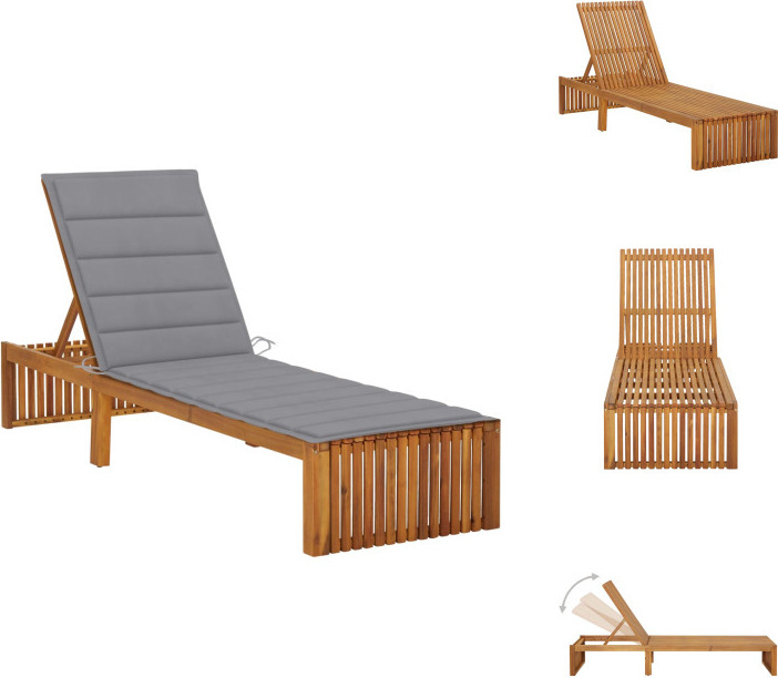 vidaXL Lehátko s vankúšom z masívneho dreva akácie - Lehátka