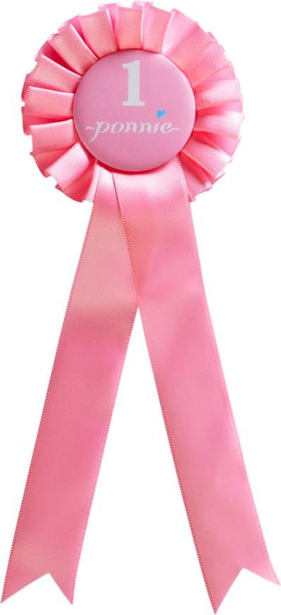 Cockade Ponnie für die Gewinnerin - rosa