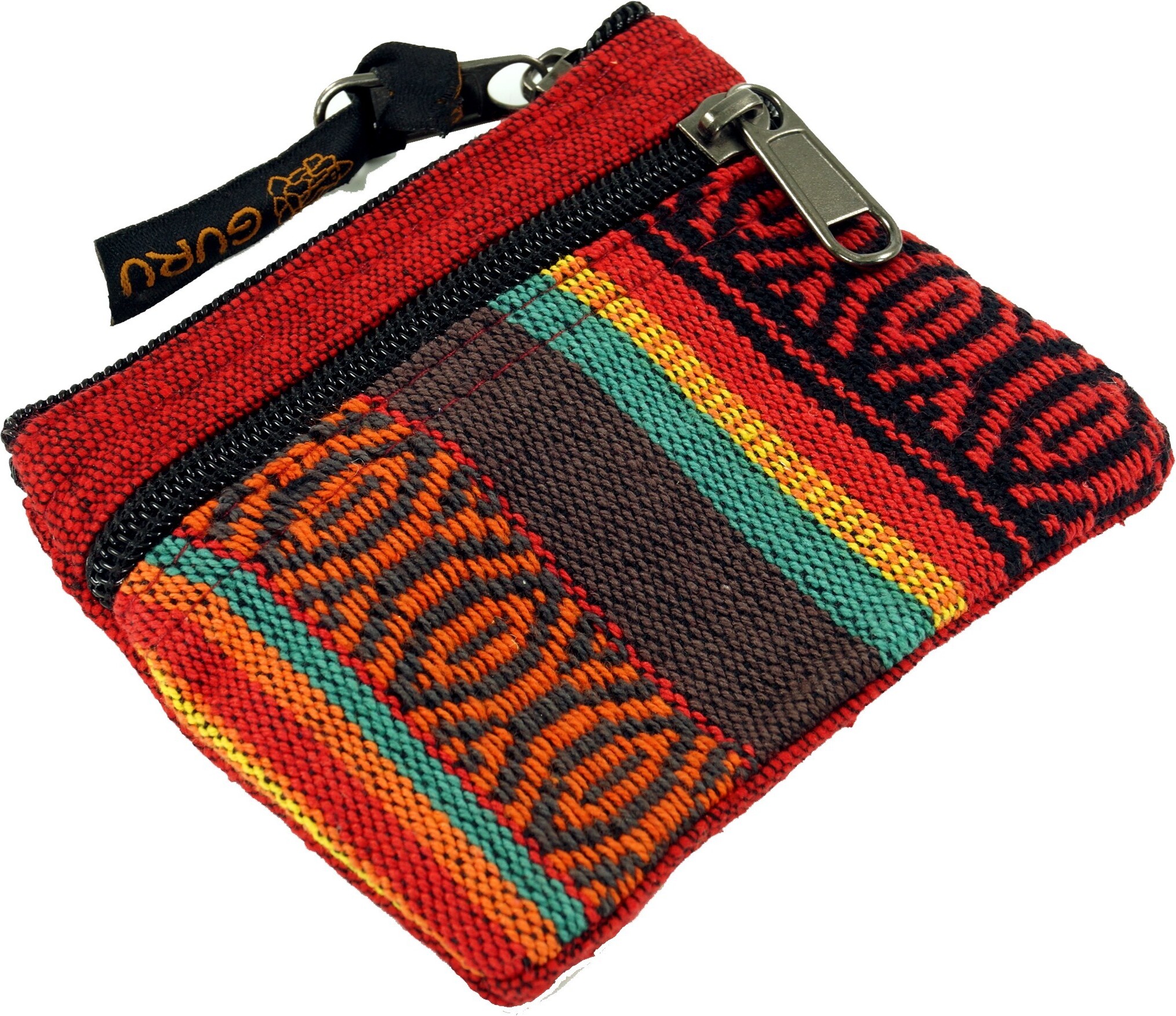 Guru-Shop Ethno Portemonnaie, Geldbeutel - Rot, Uni - Erwachsene, Baumwolle, 10*11*1 cm, Portemonnaies 39972