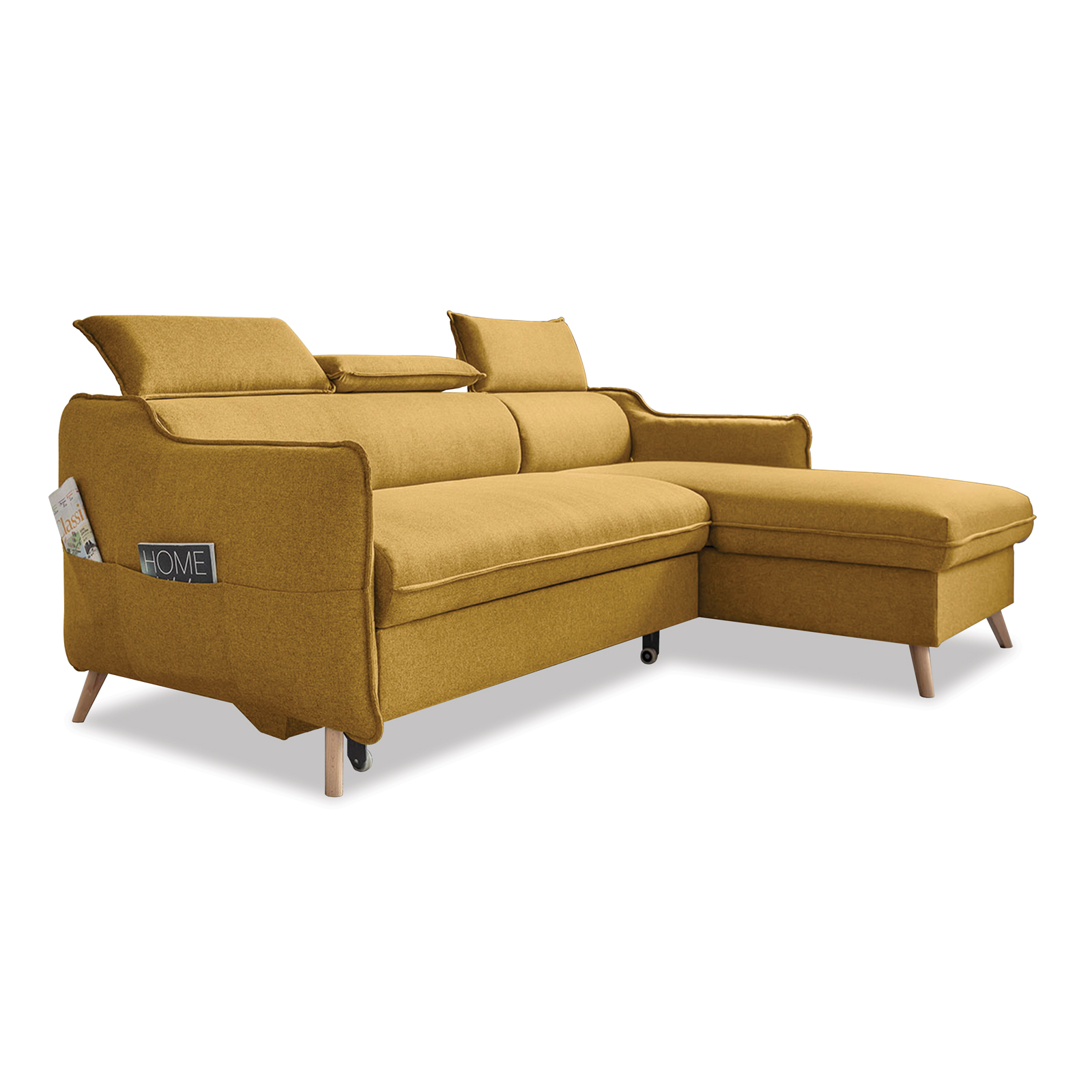 Ecksofa Sweet Harmony mit Bettfunktion MA-41 Honig Ausrichtung Rechts
