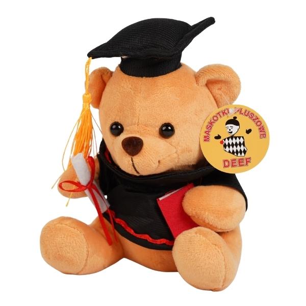 DEEF Teddybär 17cm Absolvent mit Doktorhut Diplom Plüschbär Abschlussgeschenk VIC 04225