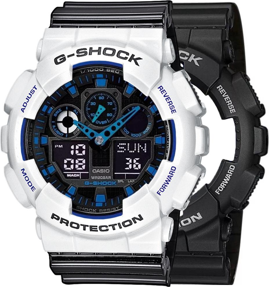Hodinky Casio G-Shock SET GA-100-1A2ER + BEZEL 10347600 + BAND 10378391 20BAR