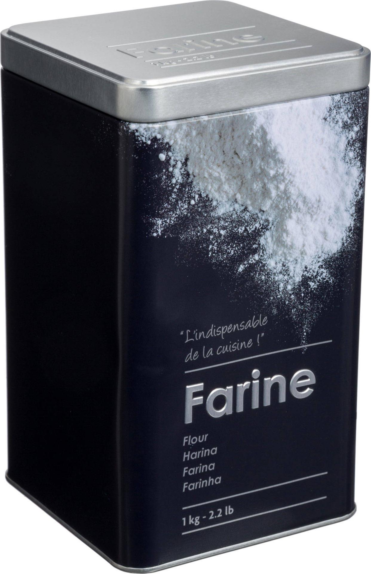 5five Simply Smart Vorratdose Mehl 1 kg Metall schwarz 18,4cm x 10,7cm x 10,7cm 136308