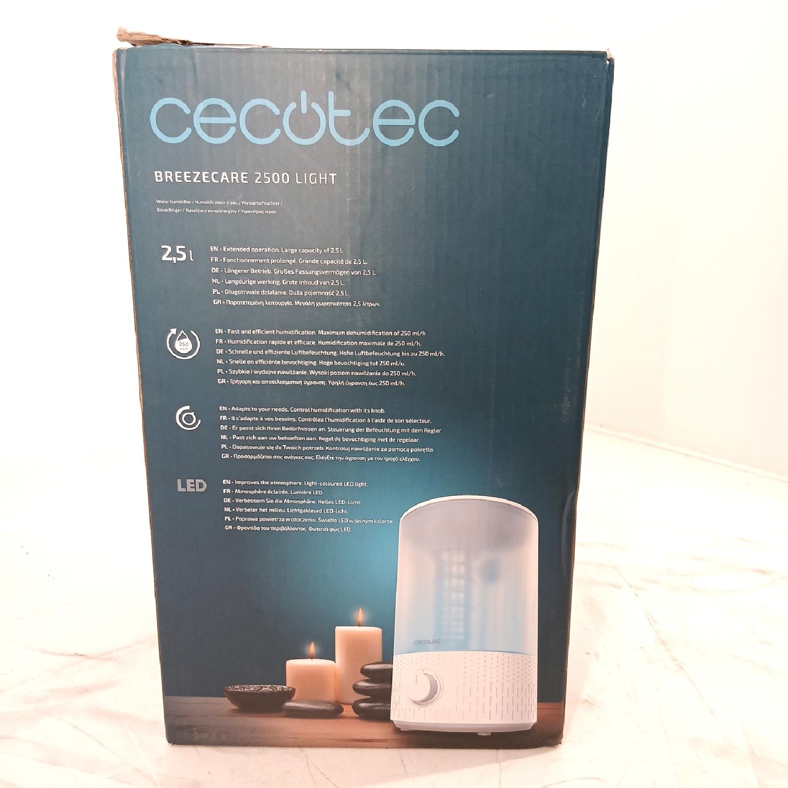 Cecotec Breezecare 2500 Light, Weiß, Cyan, LED, 30 W, AC, 220 - 240 V, 50 - 60 Hz A01_EU01_103807