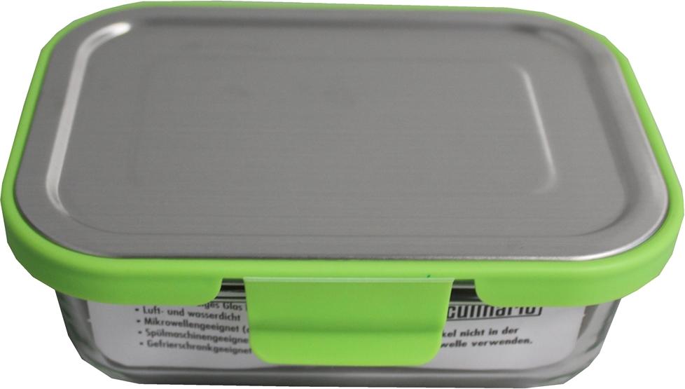 Frischhaltedose Grün 620 ml Glas mit Kunststoffdeckel neuetischkultur