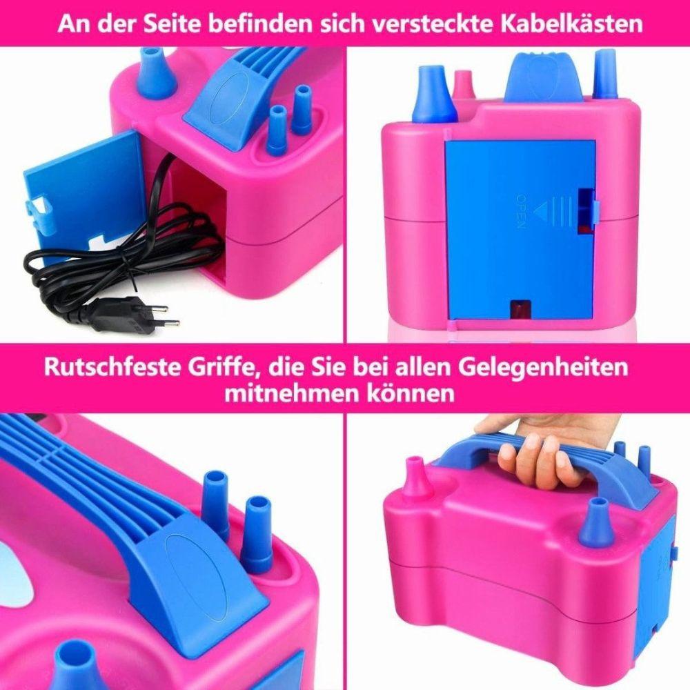 Montegoni Elektrische Luftpumpe für aufblasbare Partyartikel, Doppellochgebläse, leiser Betrieb