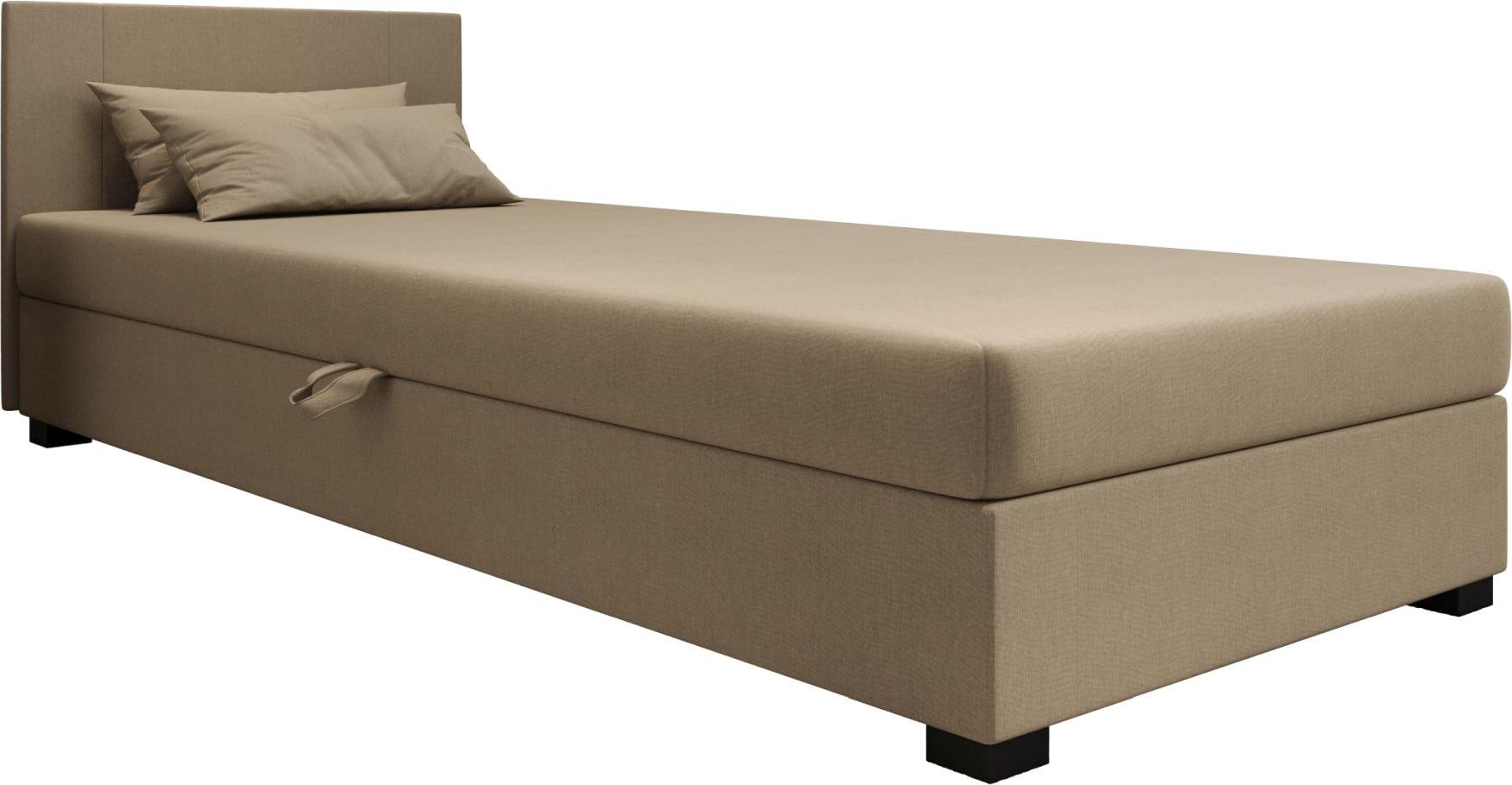 AURA SOFA Boxspringbett AXEL 120x195 Komplett-Set mit Bonell Matratze, Polsterbett mit Bettkästen - Bronze, SAWANA 24 Lozko Axel 120x195 SAWANA 24