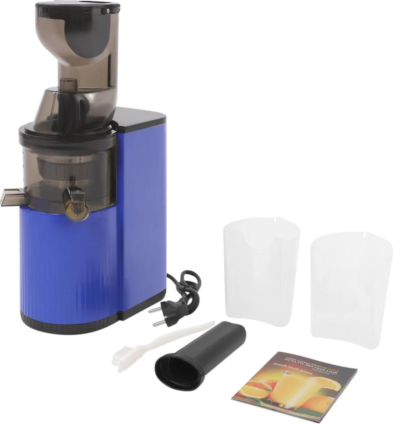 Entsafter für Obst und Gemüse - Tischgerät - 800 W - 0,5-1 L Kapazität - Leise - Automatischer Tresterauswurf - Blau