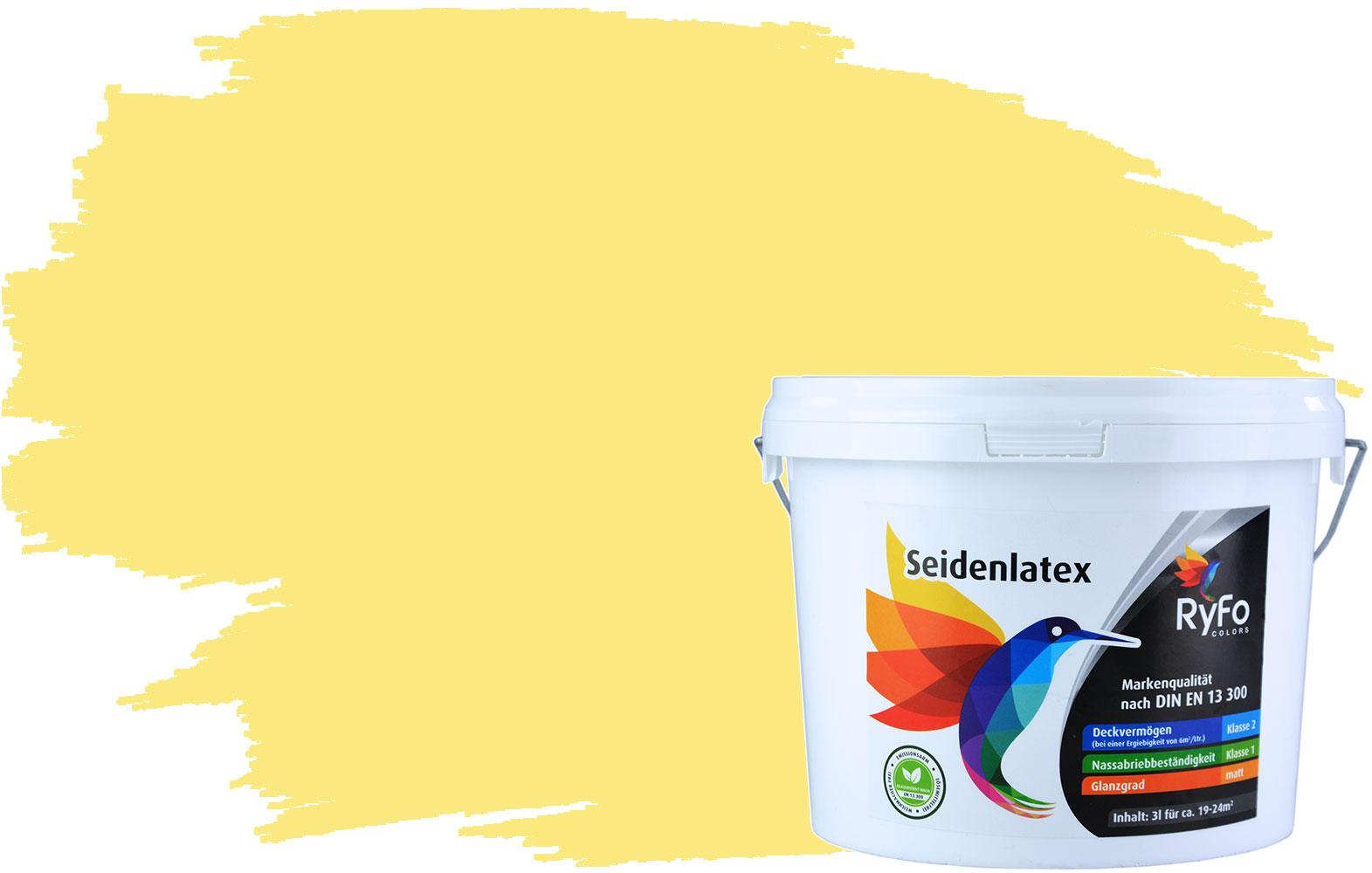 RyFo Colors Seidenlatex Trend Gelbtöne Zitrone 3l - bunte Innenfarbe, weitere Gelb Farbtöne und Größen erhältlich 0080GE-023-003