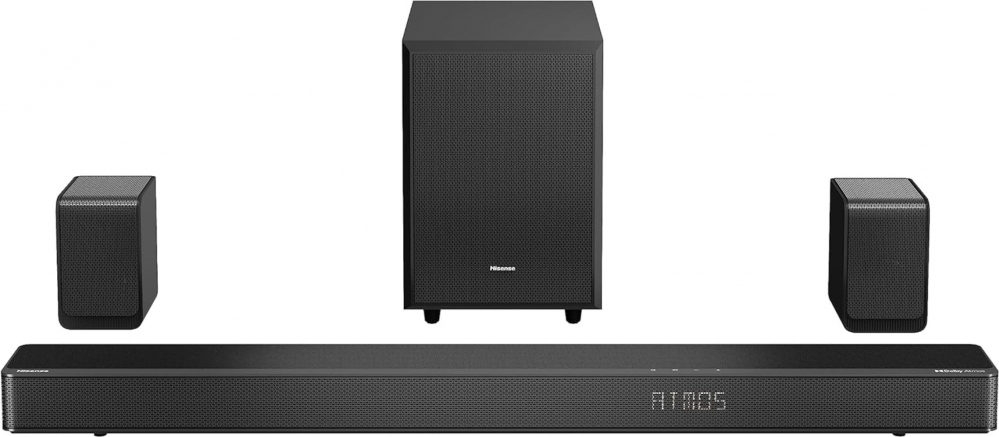 Hisense AX5125H, 5.1.2 kanály/kanálov, 500 W, DTS:X, Dolby Atmos, Dolby Digital, Film, Hudba, Šport, TV, 80 W, 500 W