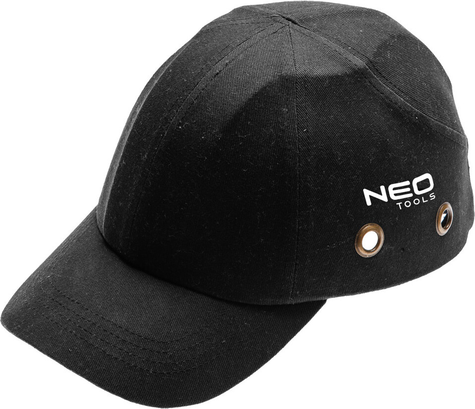 NEO TOOLS Baseballmütze – Herren- und Damen-Baseballmütze - Flache Mütze - Elegante Herren-Baseballmütze – Schwarz mit Verstärkung 97-590