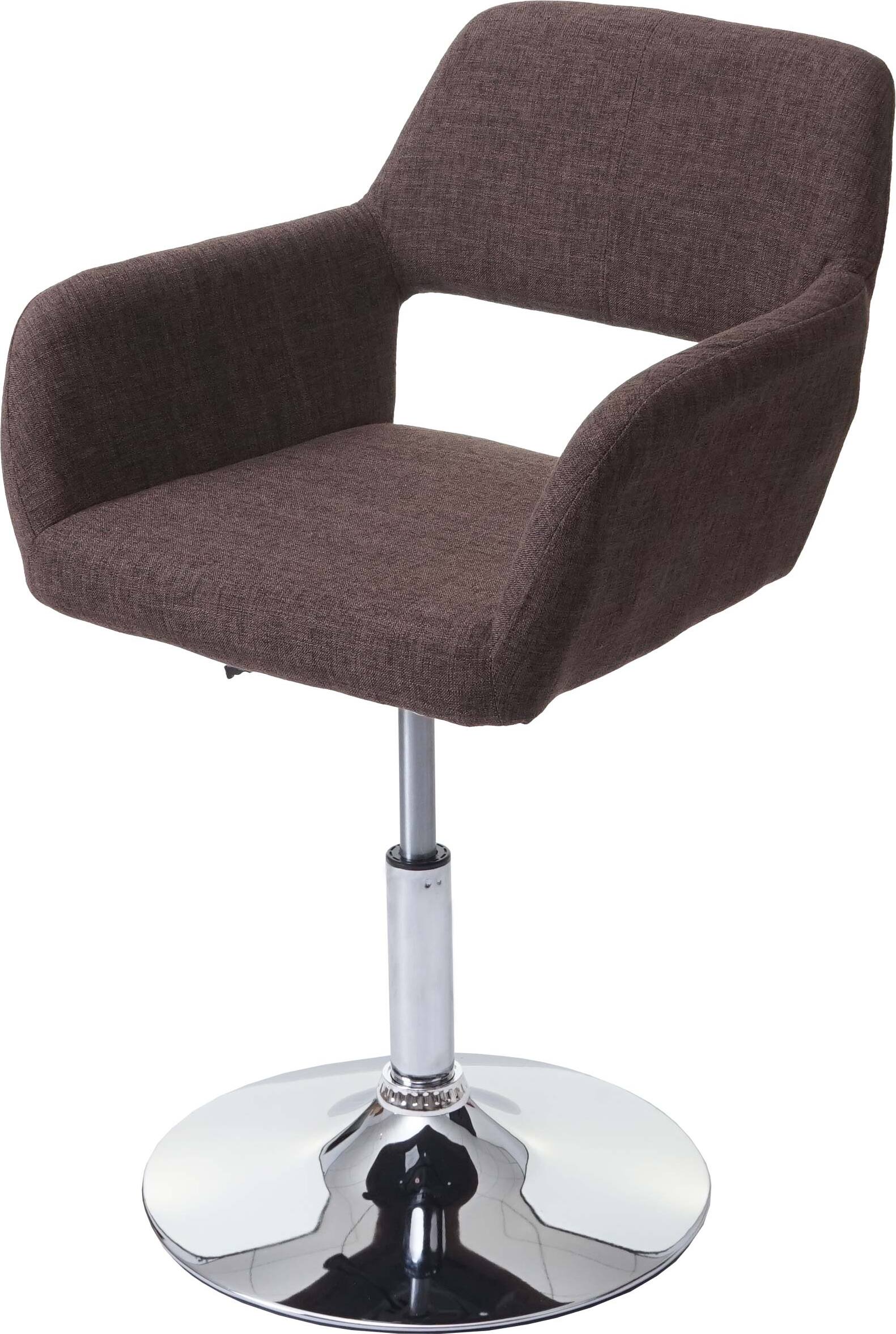 Jedálenská stolička HWC-A50 III, stolička kuchynská stolička, retro 50. roky, látka/textil ~ hnedá, chrómová podnož