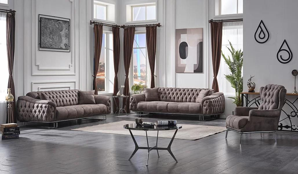 Wohnzimmer Sofas set 3+3+1 Sitzer Polstermöbel Textil