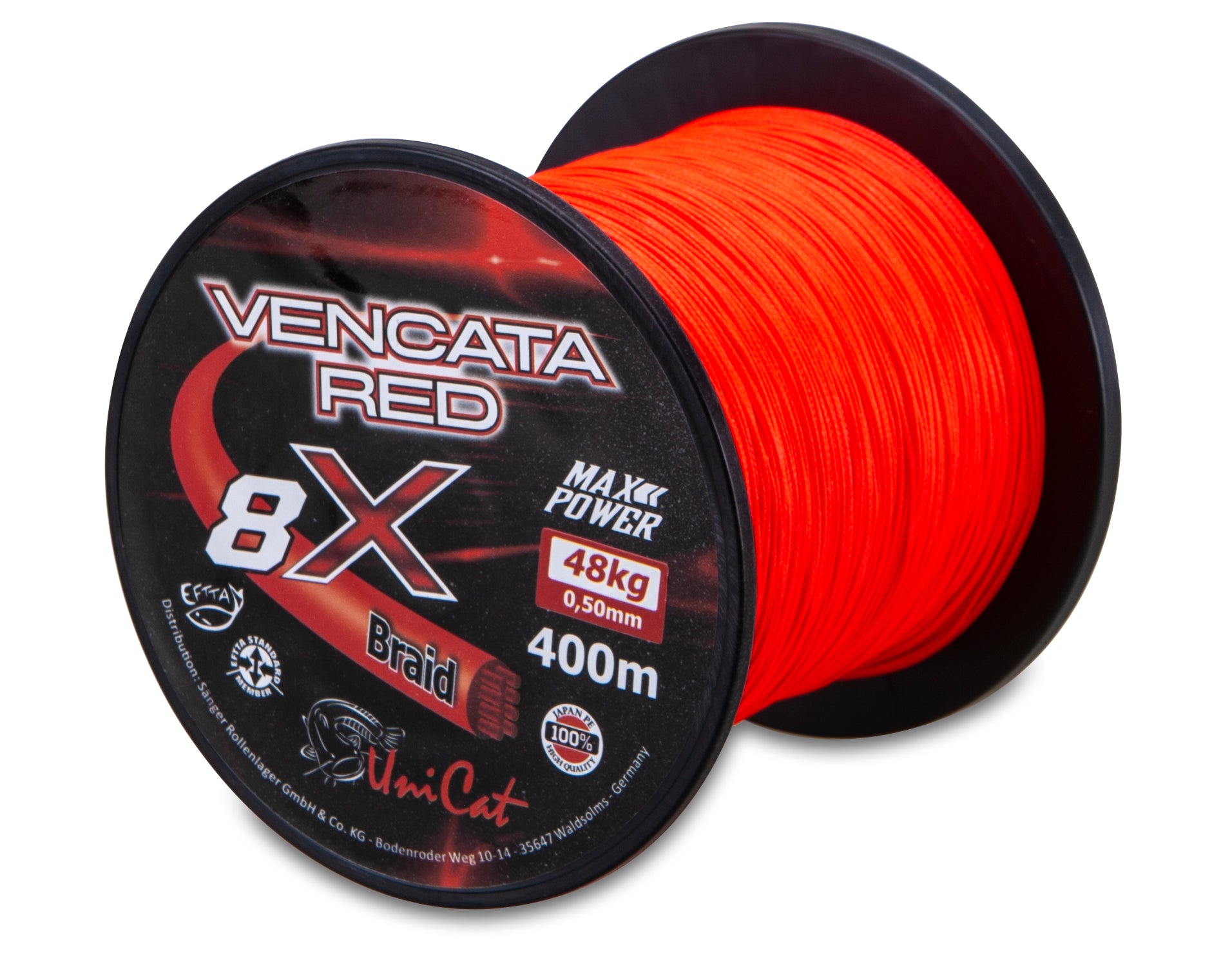 Uni Cat Wallerschnur Vencata Red 8X Braid (400 m) 1601 460