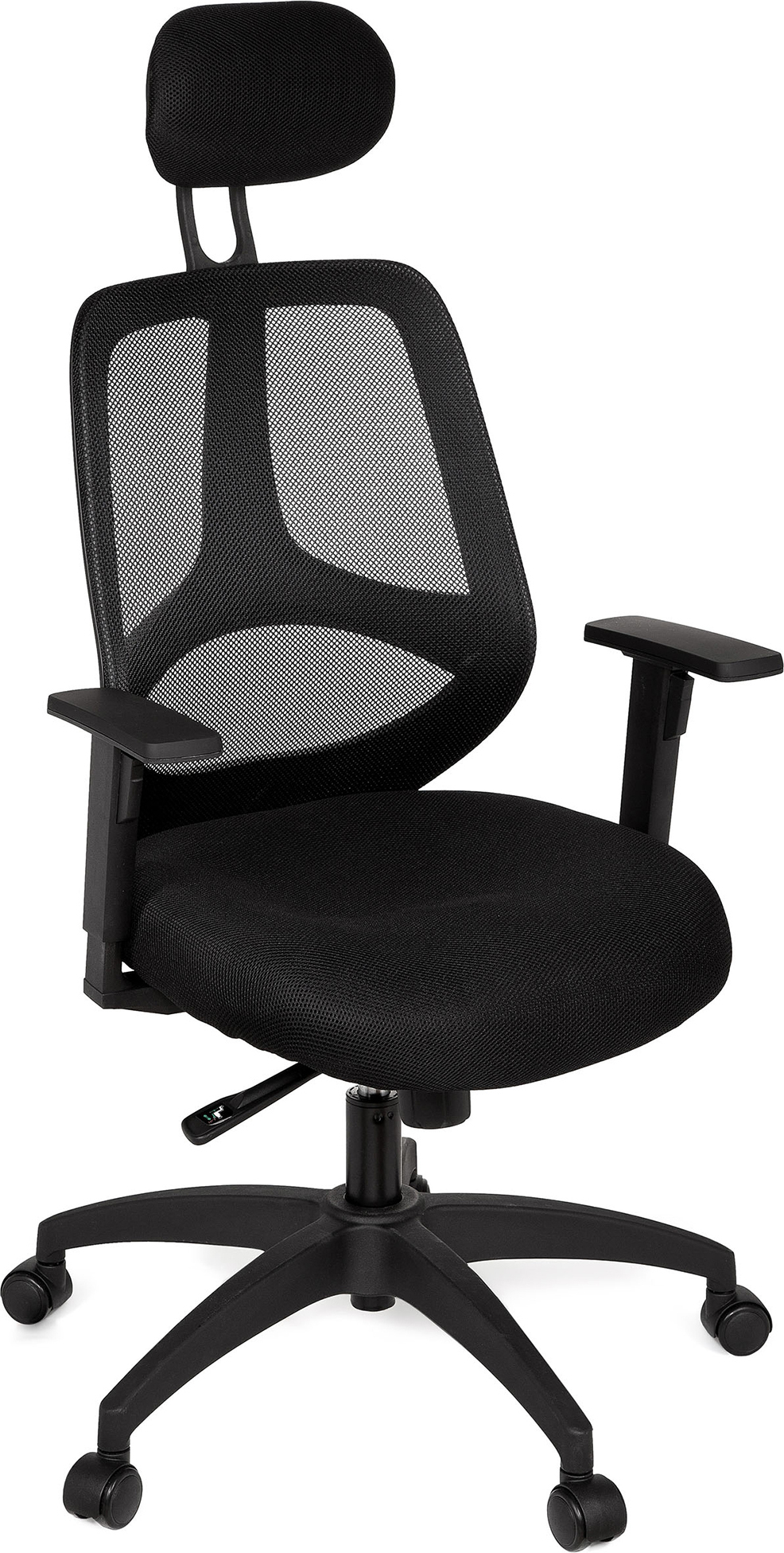 FineBuy Kancelárska stolička čierna Výkonná stolička Kancelárska stolička Otočná stolička Synchro Fabric