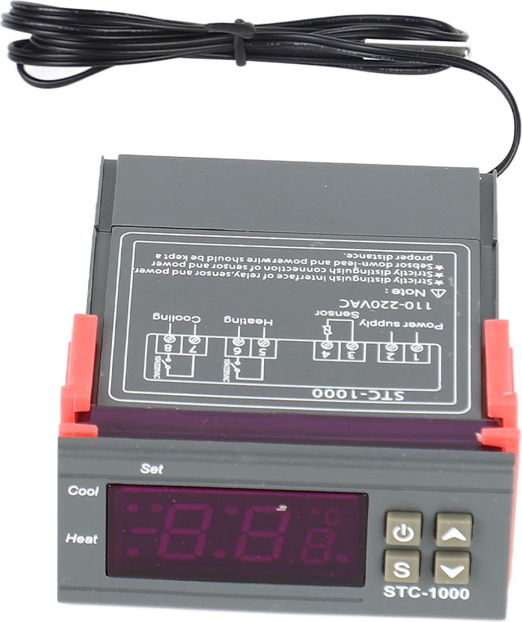 TWO TREES Digitaler Temperaturregler mit zwei Relaisausgängen und negativem Temperaturkoeffizienten (110 V - 220 V AC)