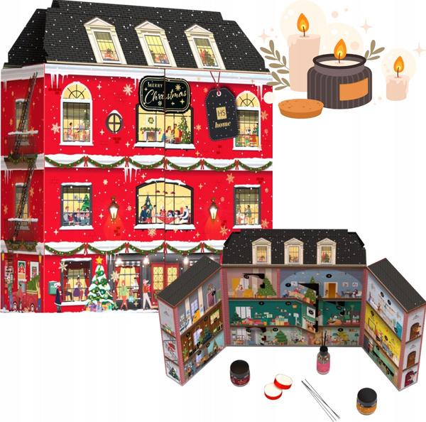 Adventný kalendár HISKIN "Veselé Vianoce" so sviečkami, difuzérom a zápalkami (Tenement House)
