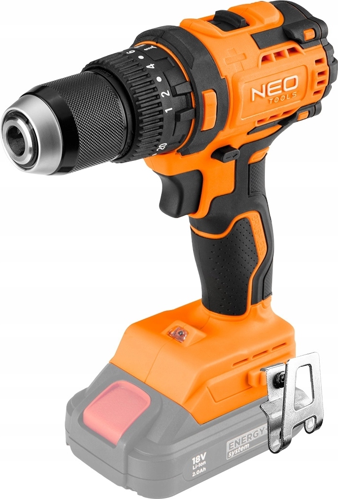 Akumulátorová príklepová vŕtačka NEO TOOLS 18V - Akumulátorová príklepová vŕtačka (13 mm rýchloupínacie skľučovadlo, bez akumulátora a nabíjačky)