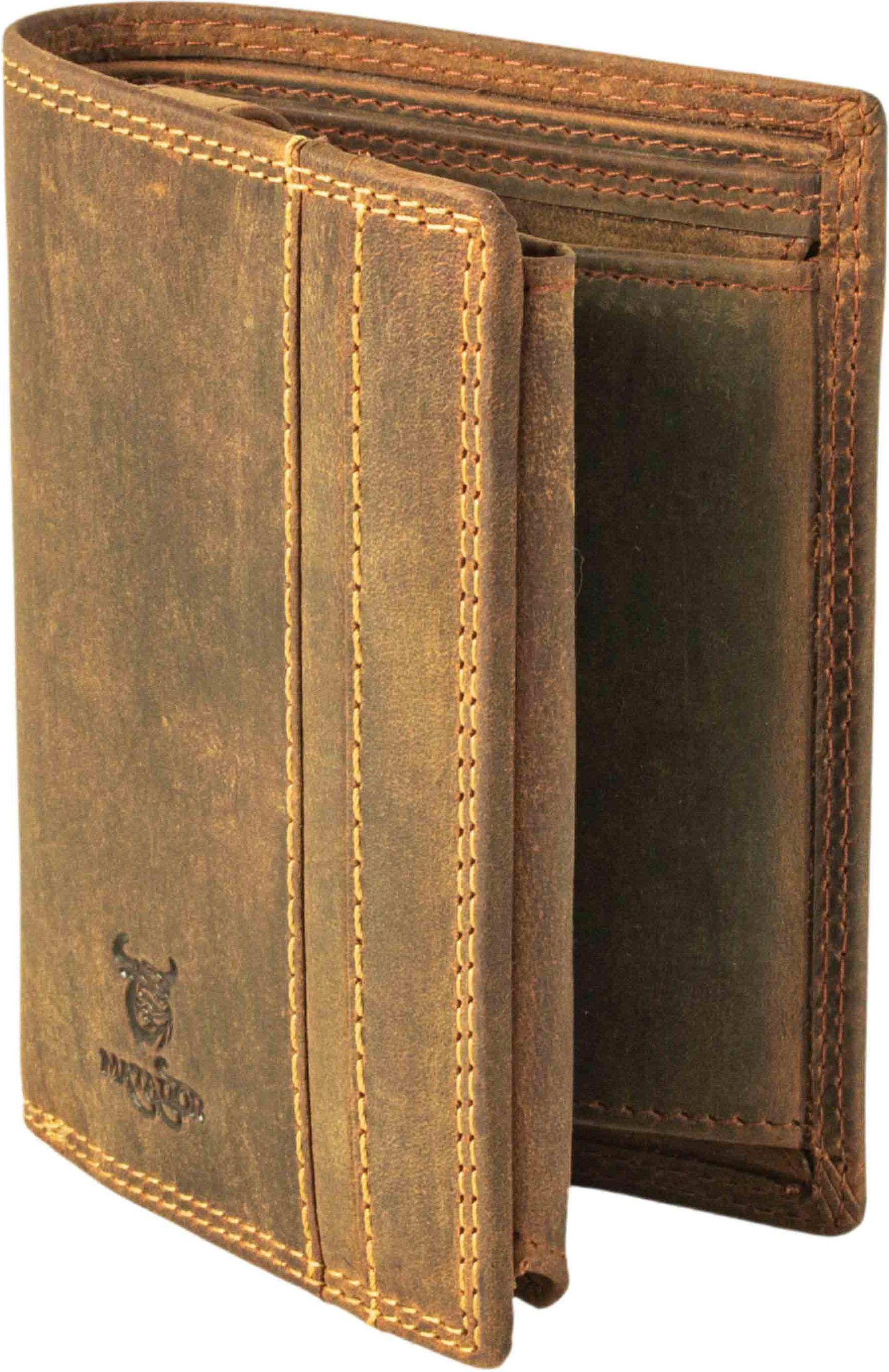 MATADOR Leder MATADOR Herren Leder Geldbörse Geldbeutel RFID Hunter Braun