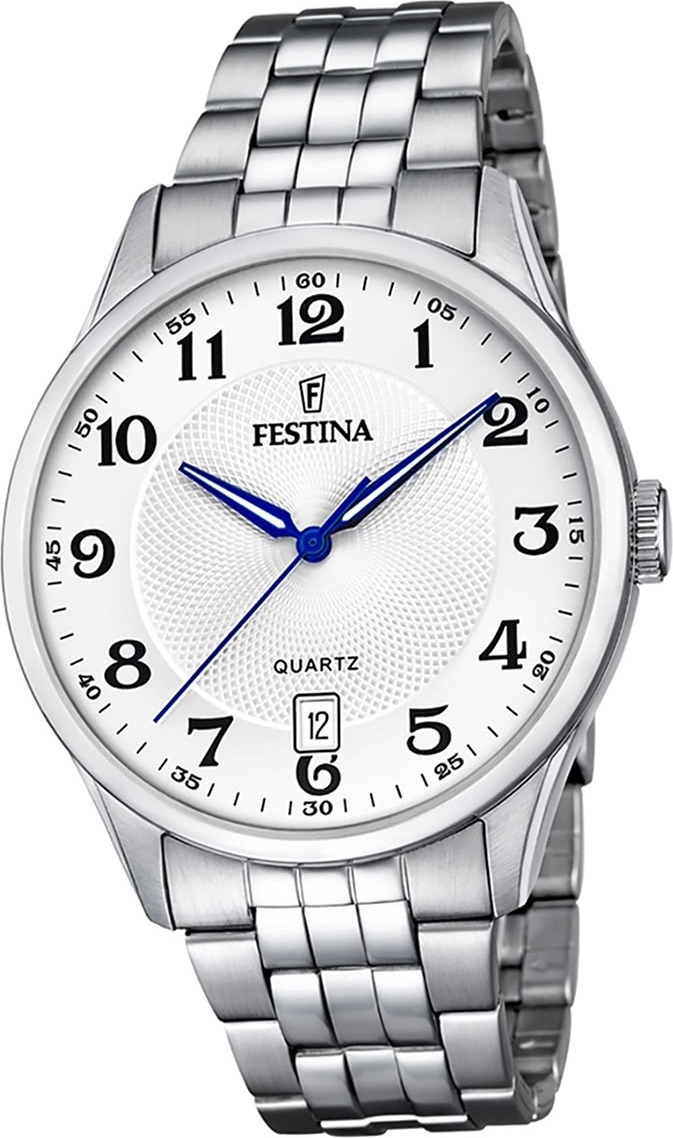 Festina Pánske hodinky z nehrdzavejúcej ocele F20425/1 Náramkové hodinky Silver Classic D2UF20425/1